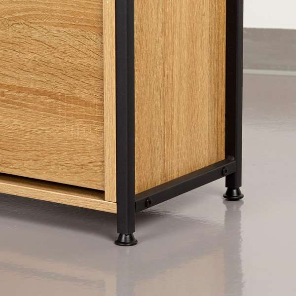 Max Home Zapatero 3 Baldas 60x24x132 cm Acero y Aglomerado Melamina