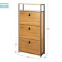 Max Home Zapatero 3 Baldas 60x24x132 cm Acero y Aglomerado Melamina