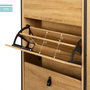 Max Home Zapatero 3 Baldas 60x24x132 cm Acero y Aglomerado Melamina