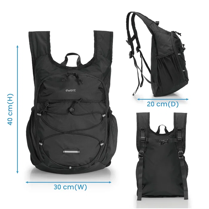 EWENT Mochila Plegable e Impermeable de 24L para Portátil de 14 pulgadas, Negra EWENT Mochila Plegable e Impermeable de 24L para Portátil de 14 pulgadas, Negra