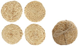 DKD Home Decor Set de 4 Posavasos de Yute Marrón 10x10 cm