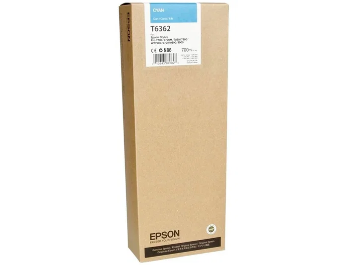 Epson Cartucho de Tinta Cian C13T636200 700 ml UltraChrome HDR Epson Cartucho de Tinta Cian C13T636200 700 ml UltraChrome HDR