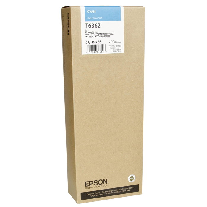Epson Cartucho de Tinta Cian C13T636200 700 ml UltraChrome HDR Epson Cartucho de Tinta Cian C13T636200 700 ml UltraChrome HDR