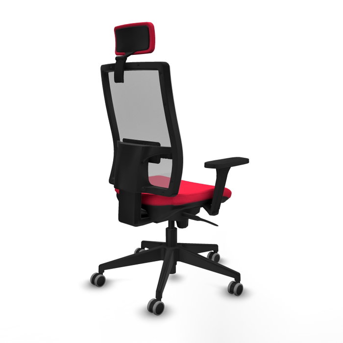 PIQUERAS Y CRESPO Silla de oficina Horna con mecanismo Sincro, Rojo y Gris