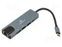 Gembird A-CM-COMBO5-04 Adaptador Multipuerto 5 en 1 USB-C Plata