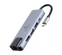 Gembird A-CM-COMBO5-04 Hub USB-C 5 en 1 con HDMI 4K 30Hz, LAN Gigabit, 2 Puertos USB, Carga PD 87W y Base para Portátil - Plata