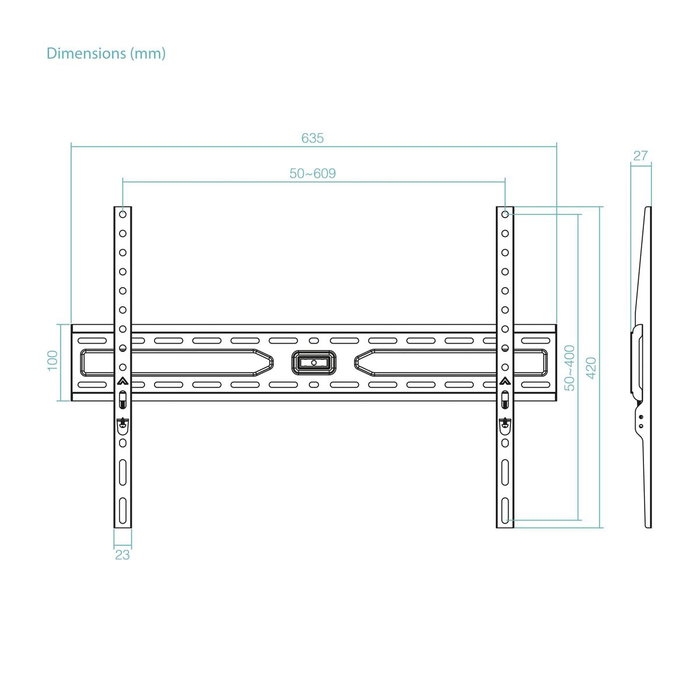 TooQ Soporte Fijo de Pared LP1050F-B para Pantallas 37-86 Pulgadas, Negro