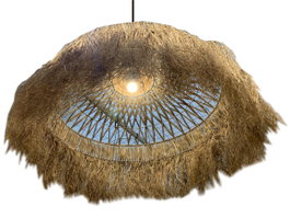 DKD Home Decor Lámpara de Techo de Fibras Naturales 100x100x60 cm