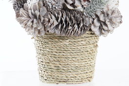 DKD Home Decor Centro Mesa Navidad Alpina Blanco Rojo 19 x 19 x 19 cm (2 Unidades)