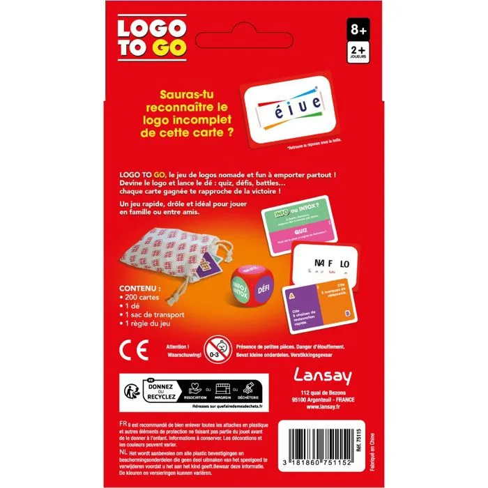 Lansay LOGO TO GO - Juego de mesa - A partir de 8 años