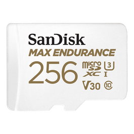 Sandisk Tarjeta MicroSDXC de 256GB Max Endurance, 100MB/s Lectura, 40MB/s Escritura, Clase 10, UHS-I, V30 con Adaptador SD