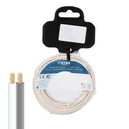 Edm Carrete cable paralelo 2x0,75 mm² blanco/gris audio 10 m