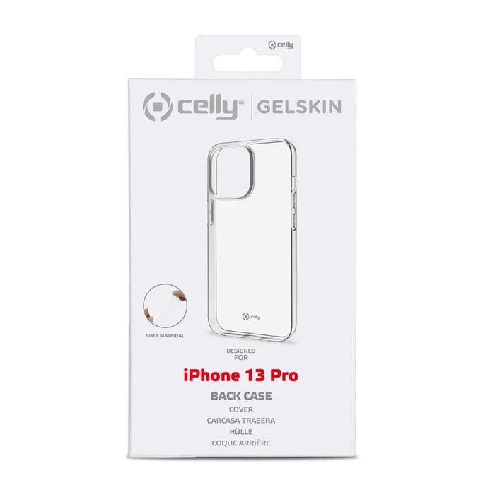 Celly Funda GELSKIN para Apple iPhone 13 Pro 15.5 cm (6.1") - Transparente, TPU, Resistente a Golpes y Rayones