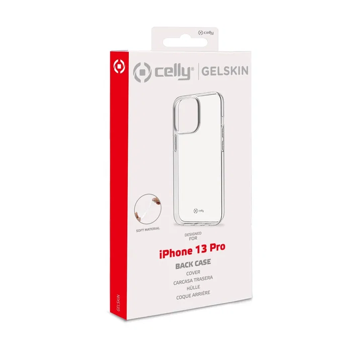 Celly Funda GELSKIN para Apple iPhone 13 Pro 15.5 cm (6.1") - Transparente, TPU, Resistente a Golpes y Rayones