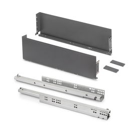 Emuca Cajón exterior Simplex 25kg de altura 159mm, profundidad 490mm, Acero, Gris antracita