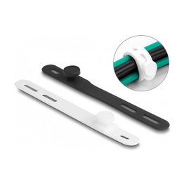 DeLOCK Set de 10 bridas reutilizables flexibles Negro/Blanco