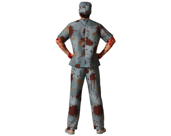 Disfraz de Cirujano Macabro para Adulto con Manchas de Sangre, Talla M-L