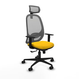 PIQUERAS Y CRESPO Silla de oficina Cilanco con mecanismo Sincro, Amarillo y Gris