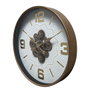 DKD Home Decor Reloj de Pared Metal y Cristal Blanco y Dorado 60x60 cm