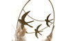 DKD Home Decor Decoración Metal MDF Golondrinas Dorado