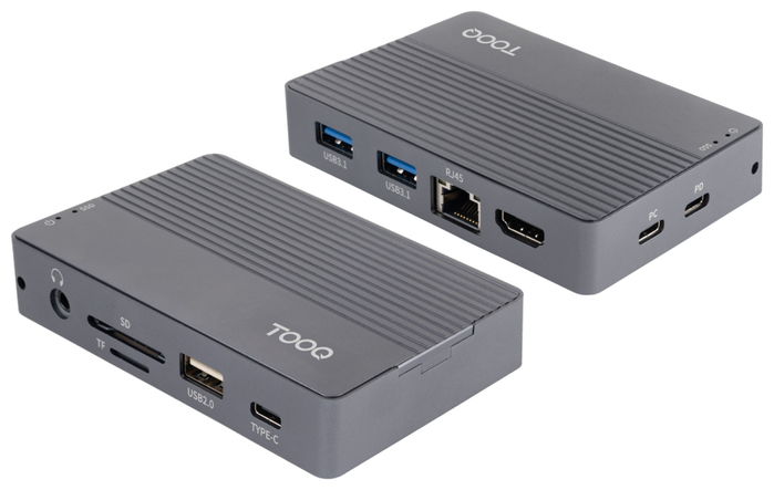 Tooq TQE-2242G Caja Externa SSD M.2 y HUB USB-C 10 en 1, Gris Tooq TQE-2242G Caja Externa SSD M.2 y HUB USB-C 10 en 1, Gris