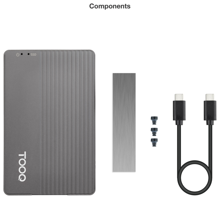 Tooq TQE-2242G Caja Externa SSD M.2 y HUB USB-C 10 en 1, Gris Tooq TQE-2242G Caja Externa SSD M.2 y HUB USB-C 10 en 1, Gris
