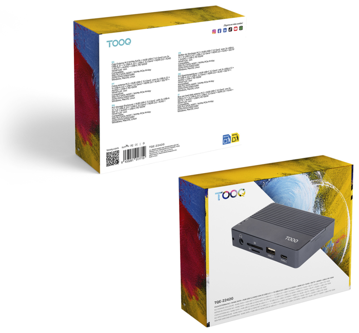 Tooq TQE-2242G Caja Externa SSD M.2 y HUB USB-C 10 en 1, Gris Tooq TQE-2242G Caja Externa SSD M.2 y HUB USB-C 10 en 1, Gris