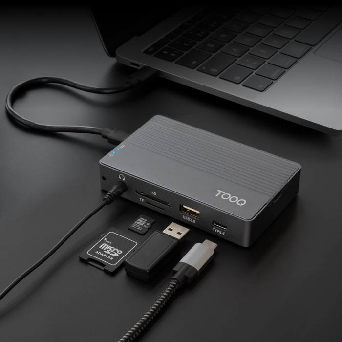 Tooq TQE-2242G Caja Externa SSD M.2 y HUB USB-C 10 en 1, Gris Tooq TQE-2242G Caja Externa SSD M.2 y HUB USB-C 10 en 1, Gris