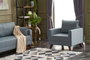 Atelier Del Sofa Sofá de 1 Plaza Azul Tapizado en Poliéster Cómodo y Elegante 82x85x81 cm