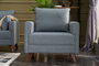 Atelier Del Sofa Sofá de 1 Plaza Azul Tapizado en Poliéster Cómodo y Elegante 82x85x81 cm