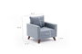 Atelier Del Sofa Sofá de 1 Plaza Azul Tapizado en Poliéster Cómodo y Elegante 82x85x81 cm