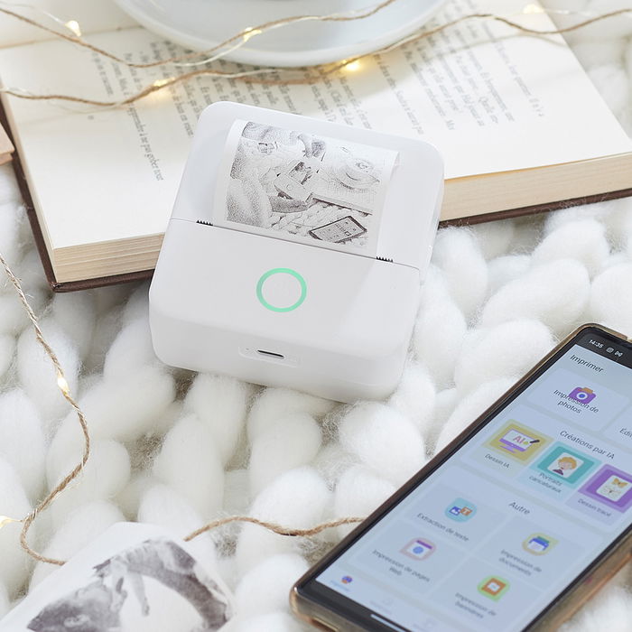 Be Mix Mini Impresora Térmica B/N Inalámbrica Bluetooth para Fotos y Notas, Compatible con App Tiny Print