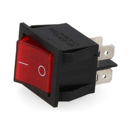 Edm Interruptor luminoso rojo empotrado 4 patillas Negro