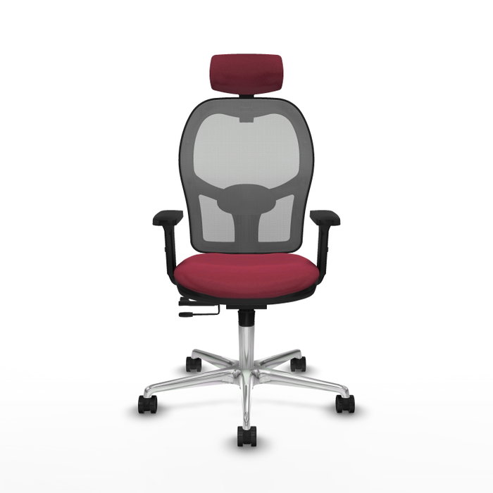 PIQUERAS Y CRESPO Silla de oficina Jorquera con mecanismo Sincro/Traslack, Tela Granate y Malla Gris PIQUERAS Y CRESPO Silla de oficina Jorquera con mecanismo Sincro/Traslack, Tela Granate y Malla Gris