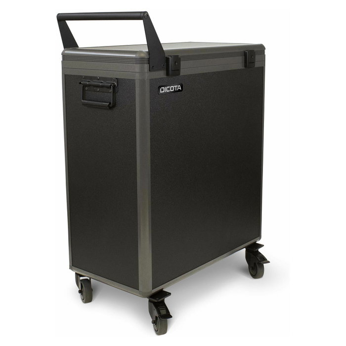 DICOTA D32004 Carro de Carga y Gestión para 14 Portátiles, Negro, Aluminio, Versión EU