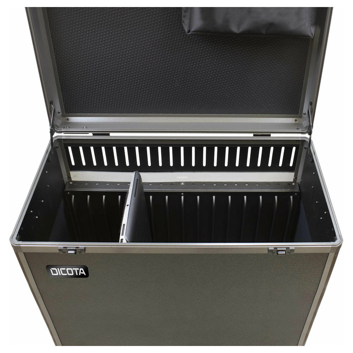 DICOTA D32004 Carro de Carga y Gestión para 14 Portátiles, Negro, Aluminio, Versión EU
