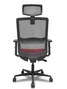 Piqueras y Crespo Silla Haches con Mecanismo Sincro/Traslack, Malla Negra y Asiento Rojo