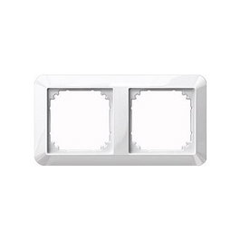 MERTEN Marco para 2 mecanismos 389225 blanco brillante