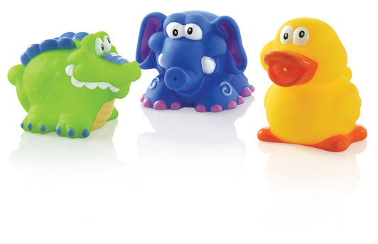 NUBY Set de 3 Juguetes Lanza Agua Cocodrilo, Elefante y Pato NUBY Set de 3 Juguetes Lanza Agua Cocodrilo, Elefante y Pato