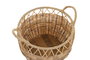 DKD Home Decor Set de 3 Cestas de PE y Metal en Color Natural 38x38x34 cm