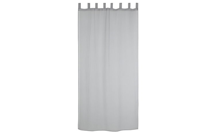 DKD Home Decor Cortina de Algodón y Poliéster con Trabillas, 140x260 cm, Gris Claro