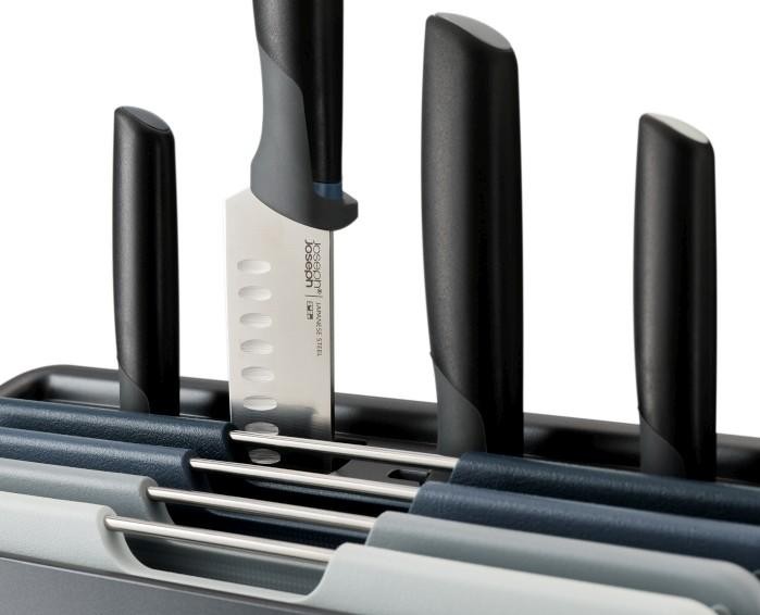 Joseph Joseph Folio Plus Set de 8 piezas de tablas de cortar y cuchillos Gris