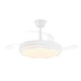 Cristalrecord Ventilador de techo LED CCT 3 aspas retráctiles 60W 6600lm Blanco Ø106 cm Altura 30,5-40,5 cm