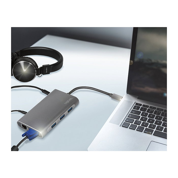 LogiLink Dockingstation USB 3.2 Gen1 USB-C de 10 puertos con PD