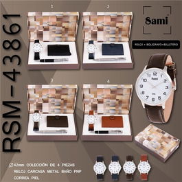 SAMI Conjunto Hombre de Regalo - Reloj, Billetero y Boligrafo