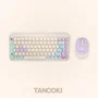 Tanooki TNK4001 Pack Teclado y Ratón Inalámbrico USB + Bluetooth QWERTY Inglés Español para PC/Mac, Color Crema
