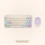 Tanooki TNK4001 Pack Teclado y Ratón Inalámbrico USB + Bluetooth QWERTY Inglés Español para PC/Mac, Color Crema
