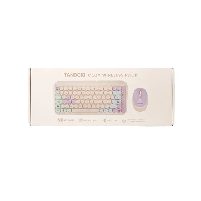 Tanooki TNK4001 Pack Teclado y Ratón Inalámbrico USB + Bluetooth QWERTY Inglés Español para PC/Mac, Color Crema Tanooki TNK4001 Pack Teclado y Ratón Inalámbrico USB + Bluetooth QWERTY Inglés Español para PC/Mac, Color Crema