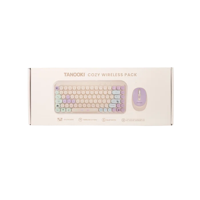 Tanooki Pack Teclado y Ratón Inalámbrico Crema
