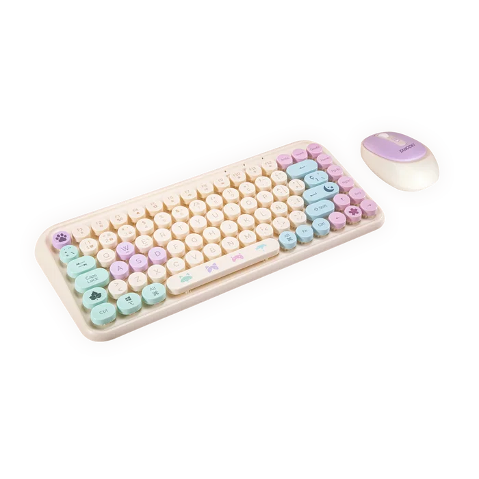 Tanooki Pack Teclado y Ratón Inalámbrico Crema